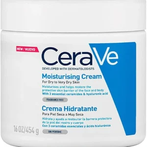 CeraVe Crema Hidratante Diaria para Rostro y Cuerpo | Piel Seca a Muy Seca - 454 gr